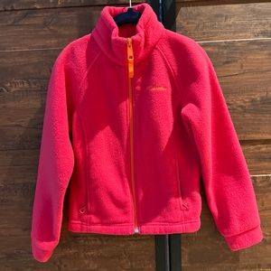 Columbia girls fleece jacket, pink, size XS 6/6X